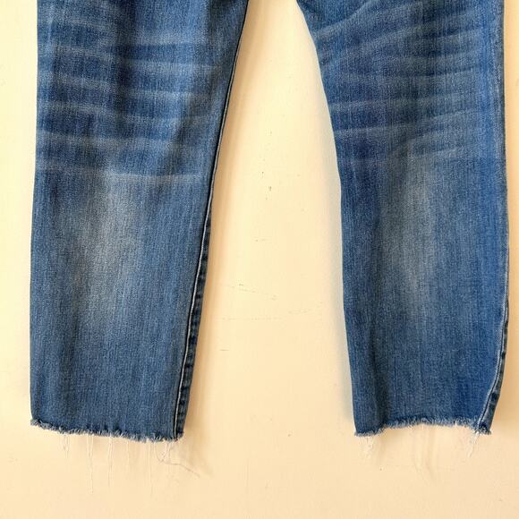 Madewell High-Rise Slim Crop Boy Jeans Size 26 Boyfriend Relaxed Dover Raw Hem - Picture 3 of 8